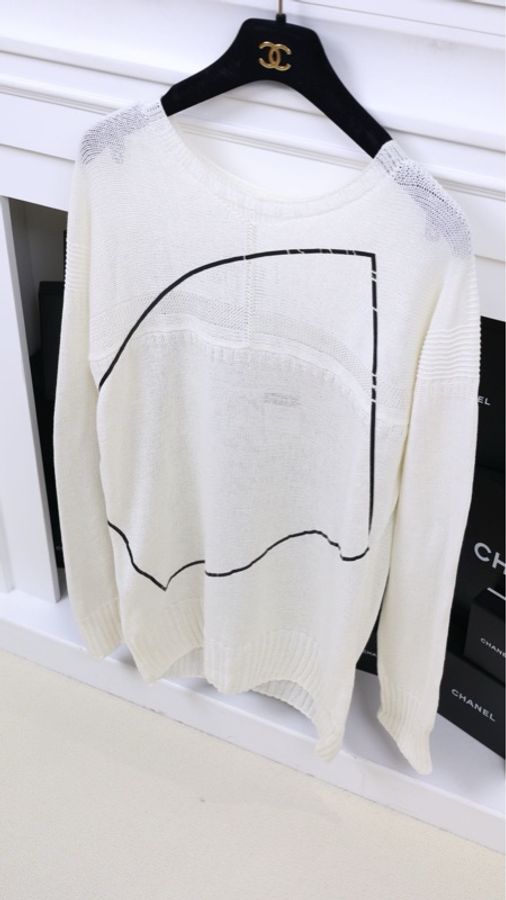 Chanel 12年奶白色针织毛衣-5