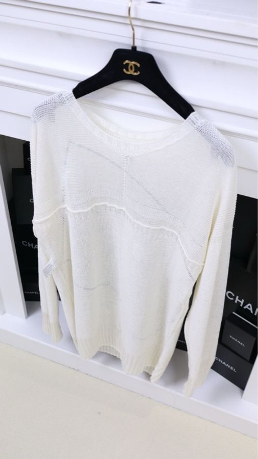 Chanel 12年奶白色针织毛衣-6