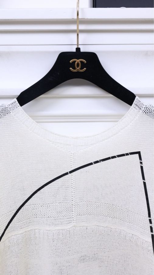 Chanel 12年奶白色针织毛衣-10