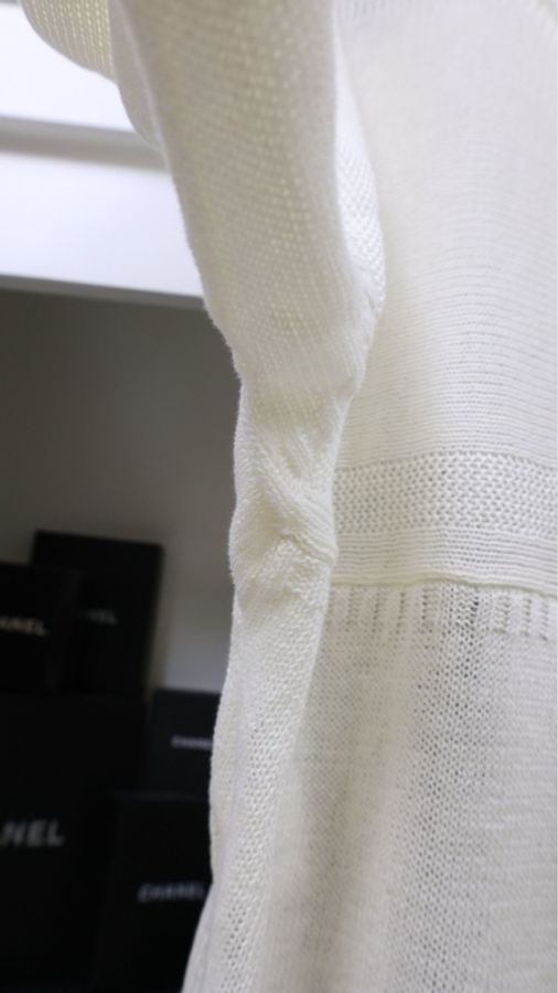 Chanel 12年奶白色针织毛衣-13