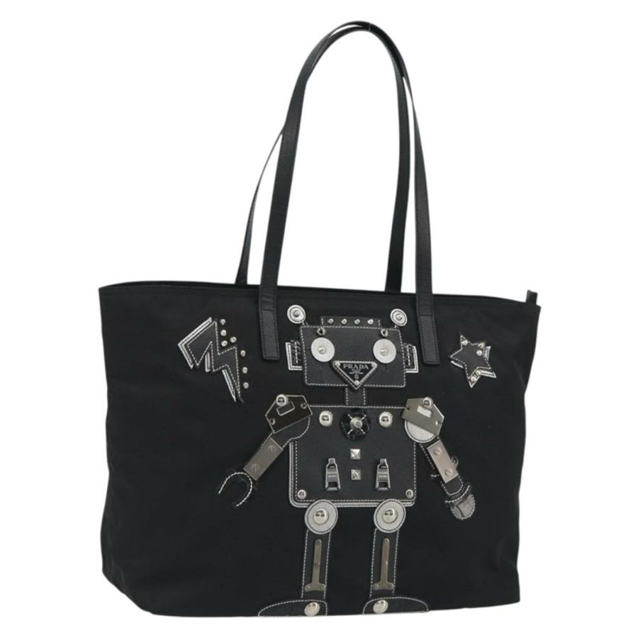 【日本直送】PRADA Robot 托特包 尼龍 黑色 銀色 正品 SW2635M-0