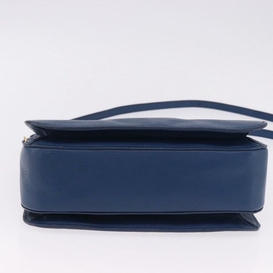 【日本直送】Miu Miu 手提包 皮革 兩用 藍色 金色 正品 bs36201A-4