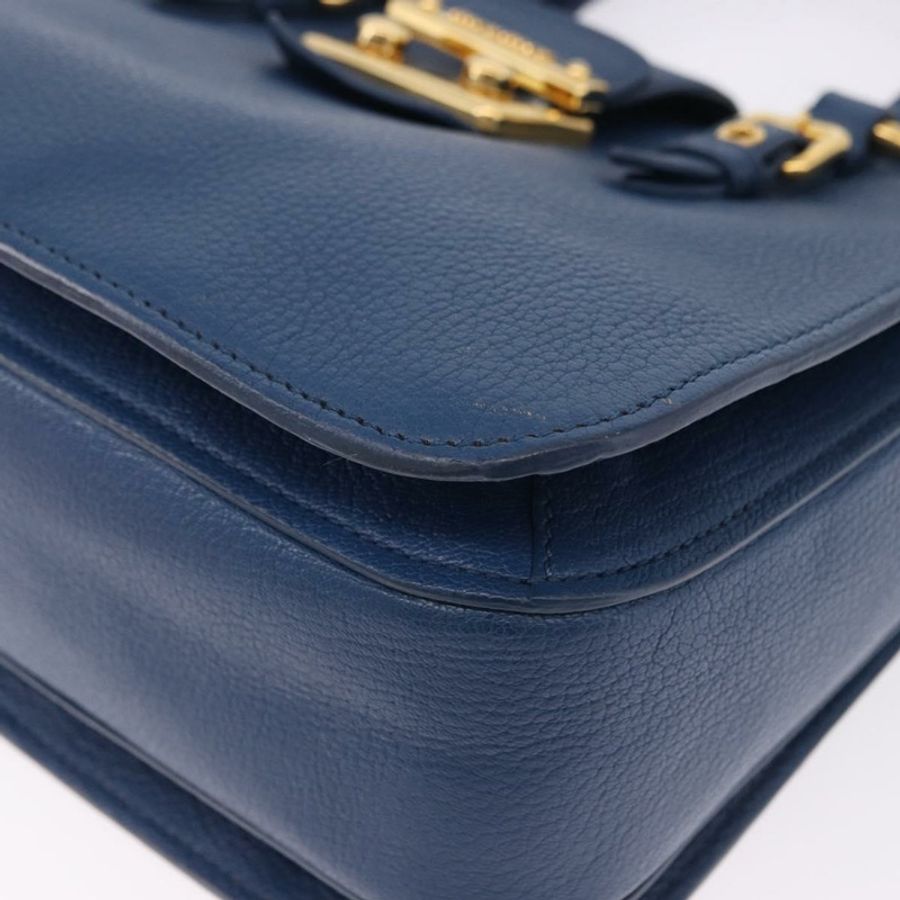 【日本直送】Miu Miu 手提包 皮革 兩用 藍色 金色 正品 bs36201A-15