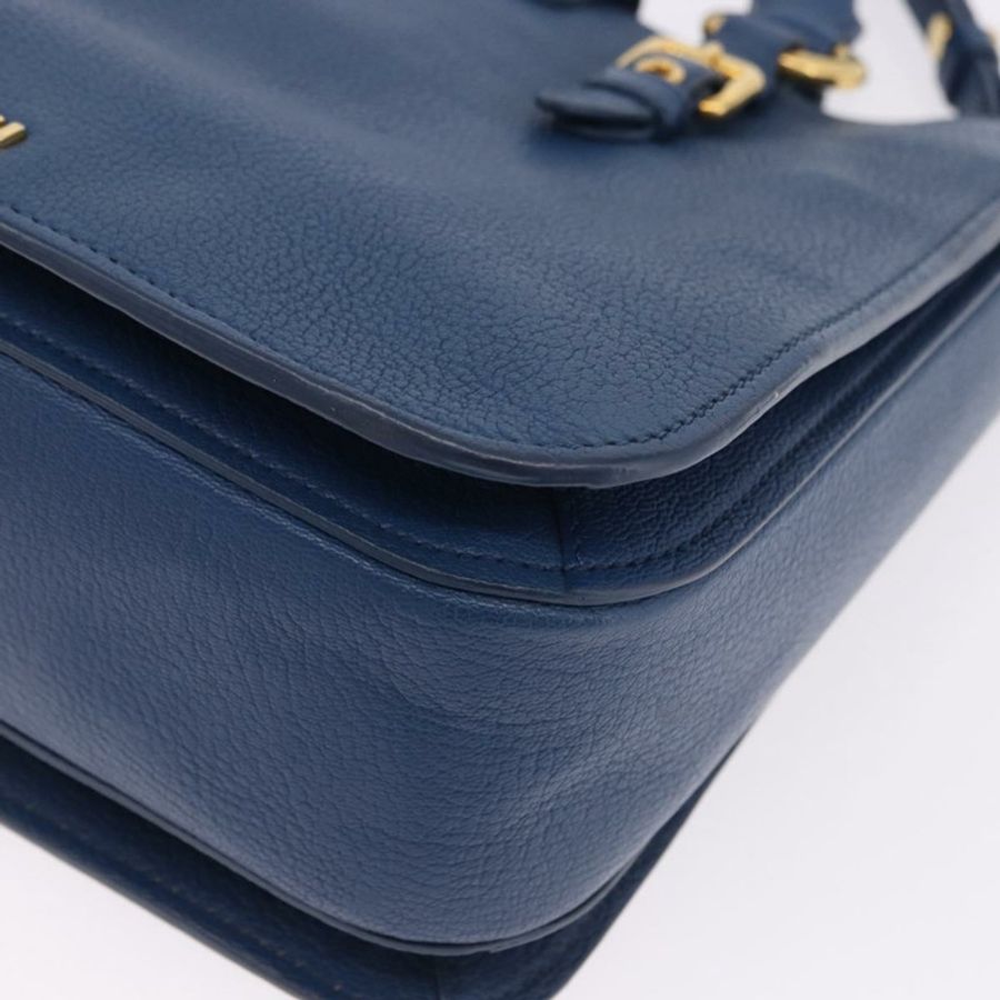 【日本直送】Miu Miu 手提包 皮革 兩用 藍色 金色 正品 bs36201A-17