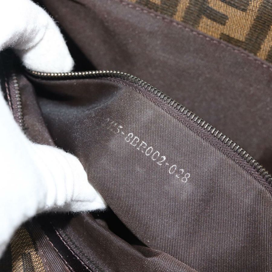 【日本直送】FENDI Zucca帆布Mamma Baguette單肩包 棕色/黑色 正品 BA14364SAV-10