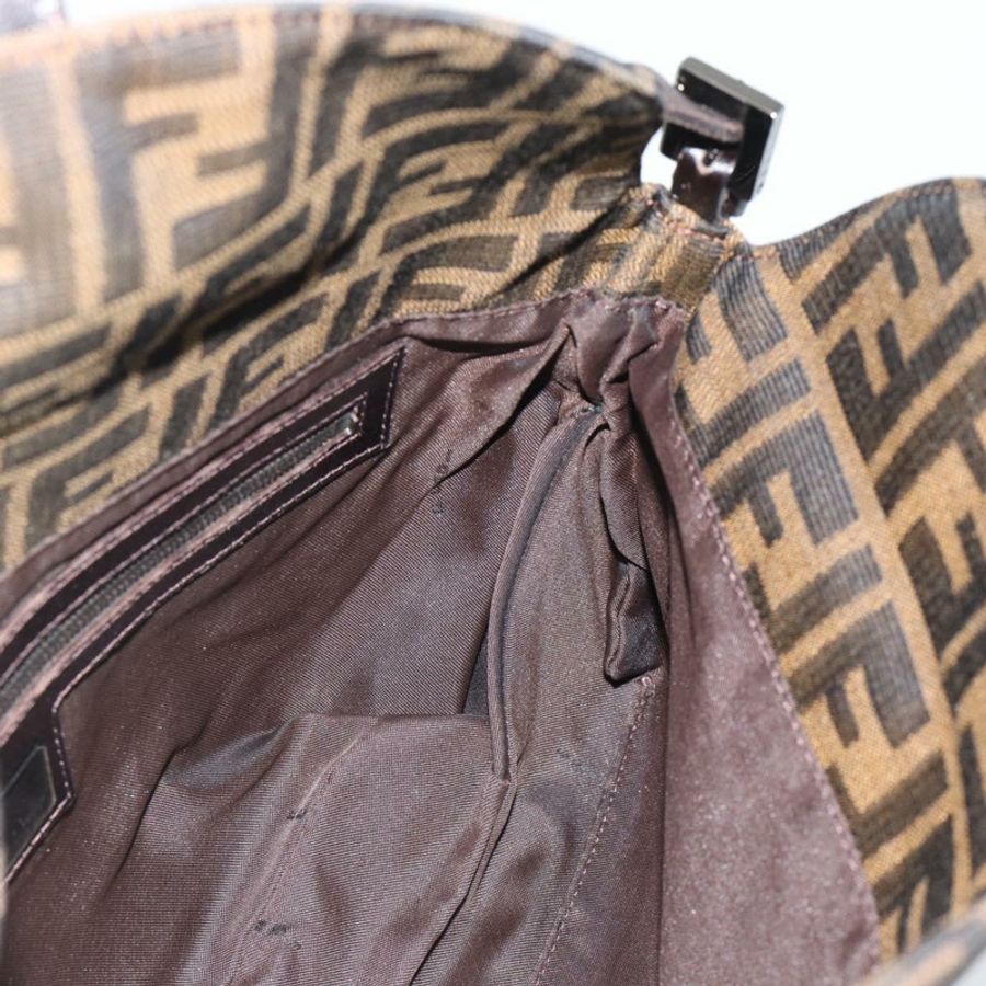 【日本直送】FENDI Zucca帆布Mamma Baguette單肩包 棕色/黑色 正品 BA14364SAV-18