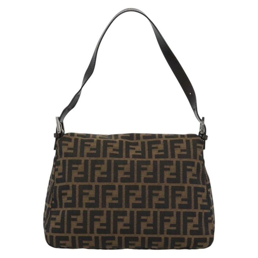【日本直送】FENDI Zucca帆布Mamma Baguette單肩包 棕色/黑色 正品 BA14486V-1