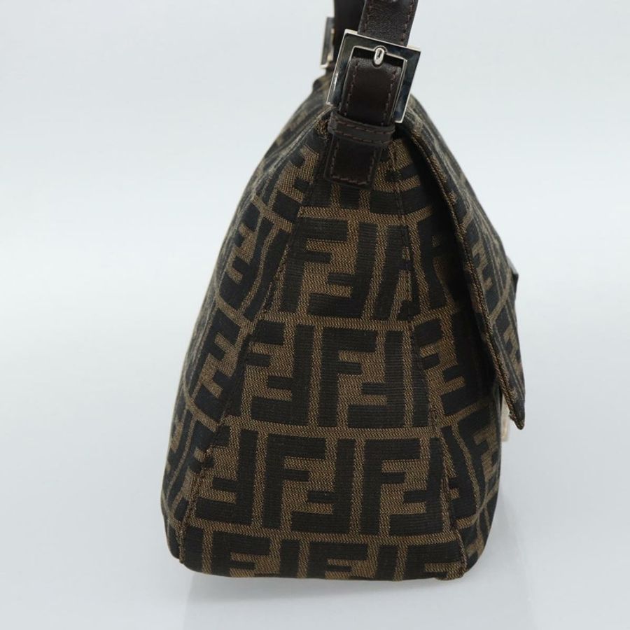 【日本直送】FENDI Zucca帆布Mamma Baguette單肩包 棕色/黑色 正品 BA14486V-2