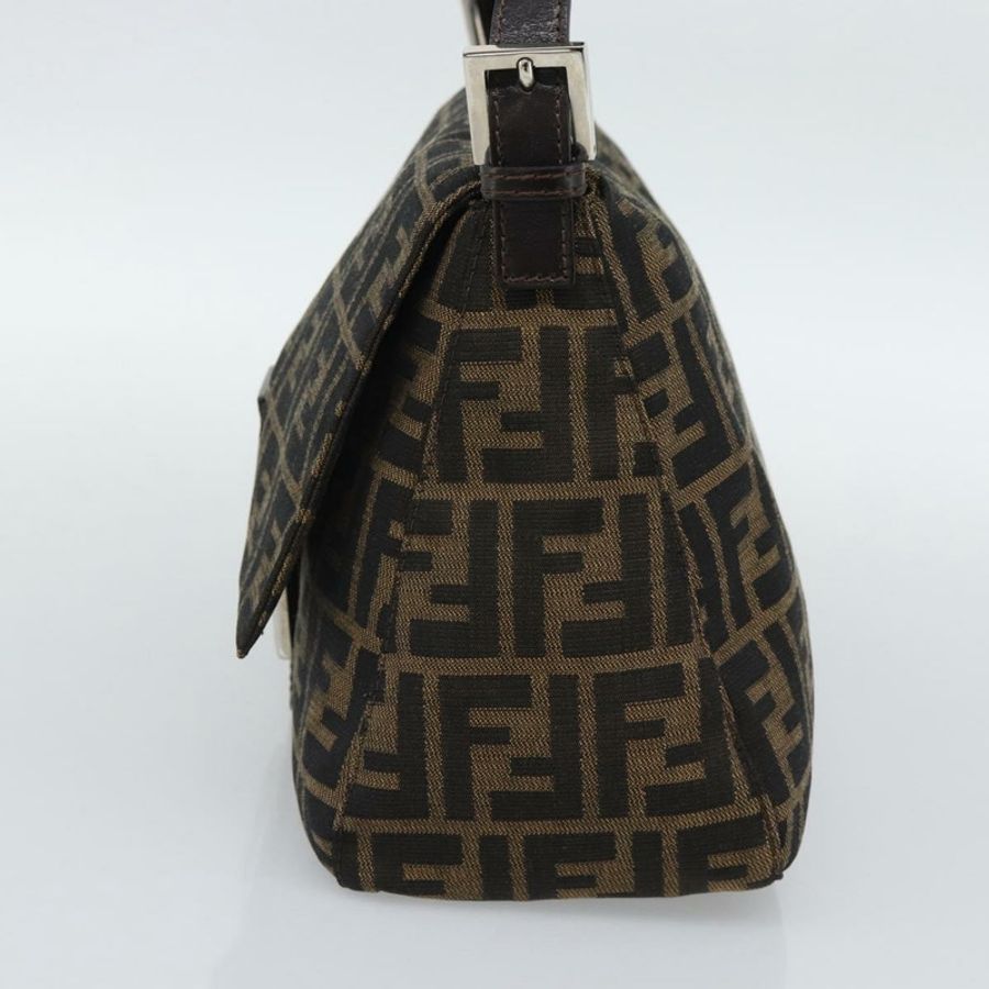 【日本直送】FENDI Zucca帆布Mamma Baguette單肩包 棕色/黑色 正品 BA14486V-3