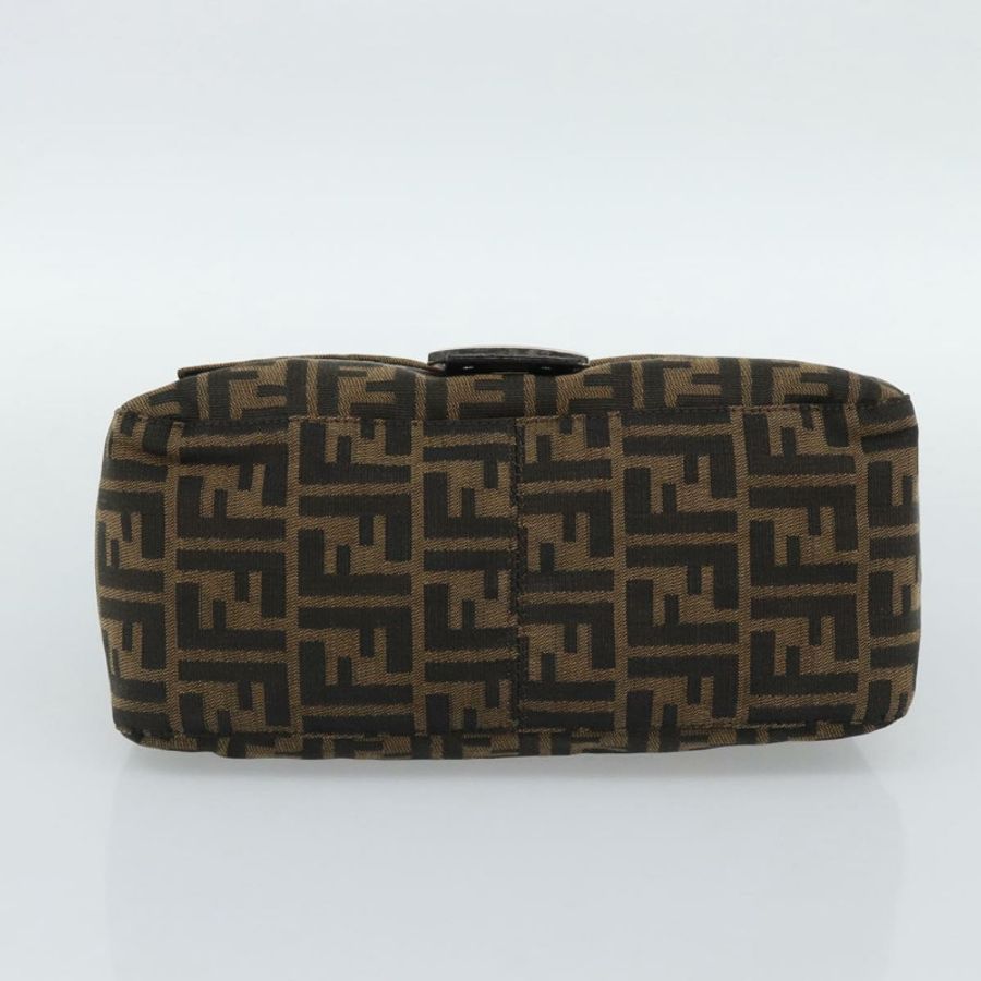 【日本直送】FENDI Zucca帆布Mamma Baguette單肩包 棕色/黑色 正品 BA14486V-4