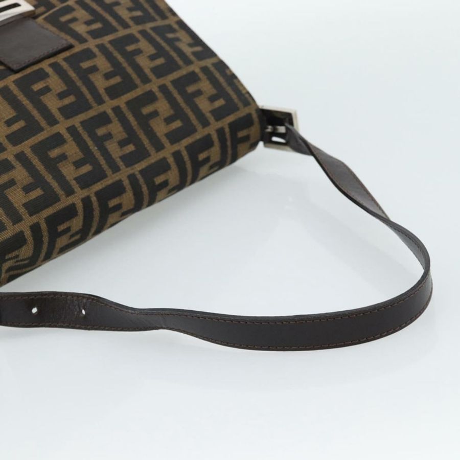 【日本直送】FENDI Zucca帆布Mamma Baguette單肩包 棕色/黑色 正品 BA14486V-6