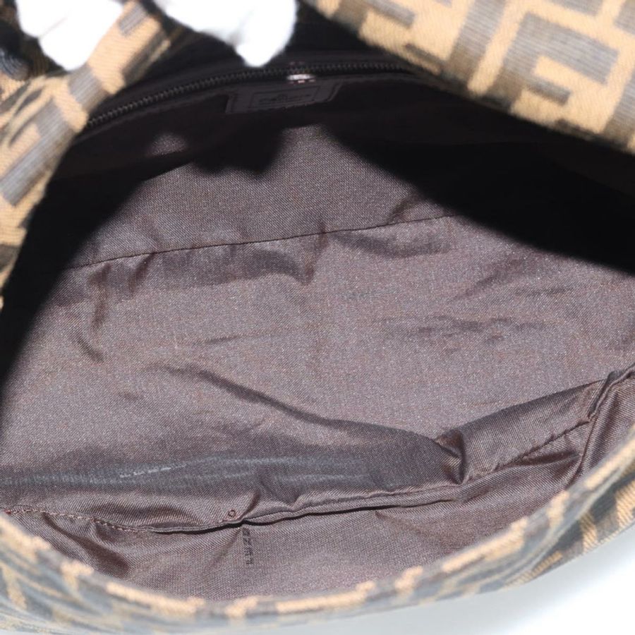 【日本直送】FENDI Zucca帆布Mamma Baguette單肩包 棕色/黑色 正品 BA14486V-9