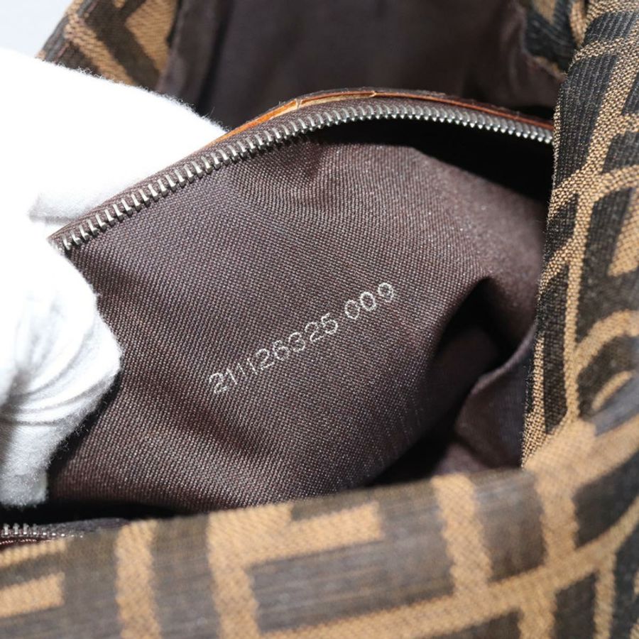【日本直送】FENDI Zucca帆布Mamma Baguette單肩包 棕色/黑色 正品 BA14486V-10