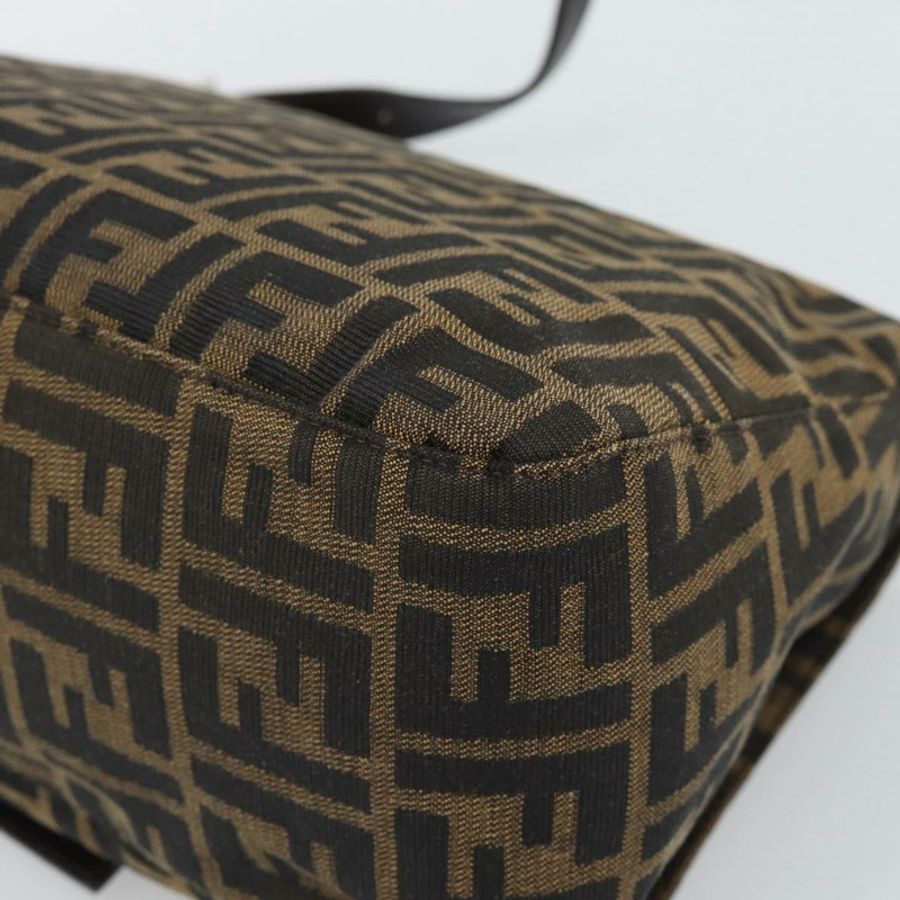 【日本直送】FENDI Zucca帆布Mamma Baguette單肩包 棕色/黑色 正品 BA14486V-14