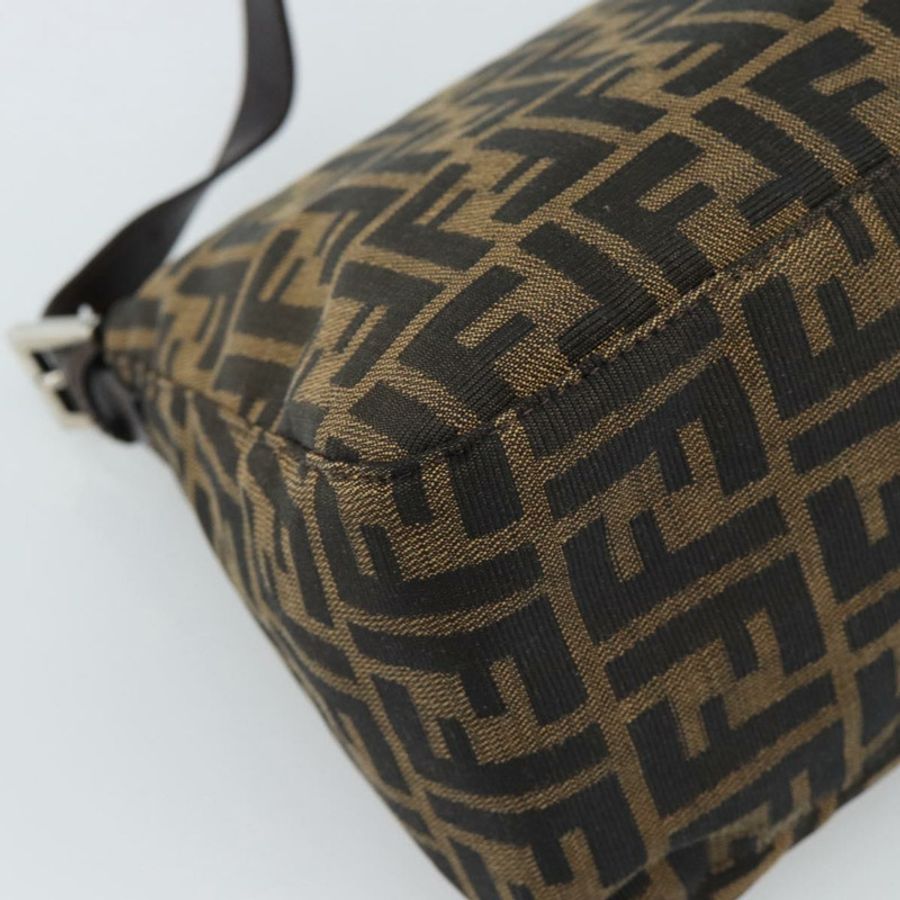 【日本直送】FENDI Zucca帆布Mamma Baguette單肩包 棕色/黑色 正品 BA14486V-15