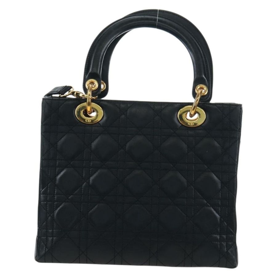 【日本直送】Christian Dior Canage Lady Dior 手提包,羊皮材質,黑色,兩用款,正品 ep15345SAM-2