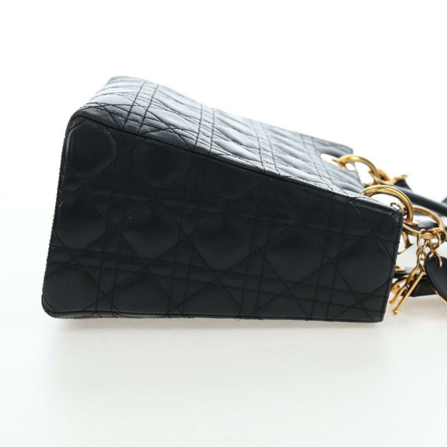 【日本直送】Christian Dior Canage Lady Dior 手提包,羊皮材質,黑色,兩用款,正品 ep15345SAM-4