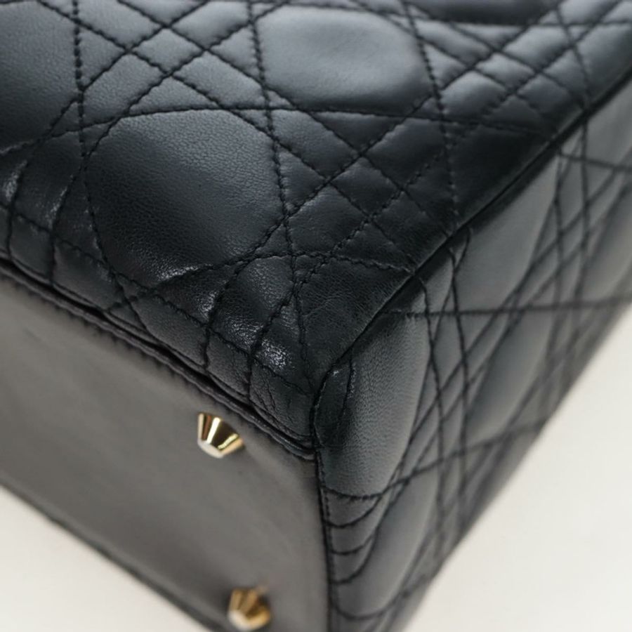 【日本直送】Christian Dior Canage Lady Dior 手提包,羊皮材質,黑色,兩用款,正品 ep15345SAM-12