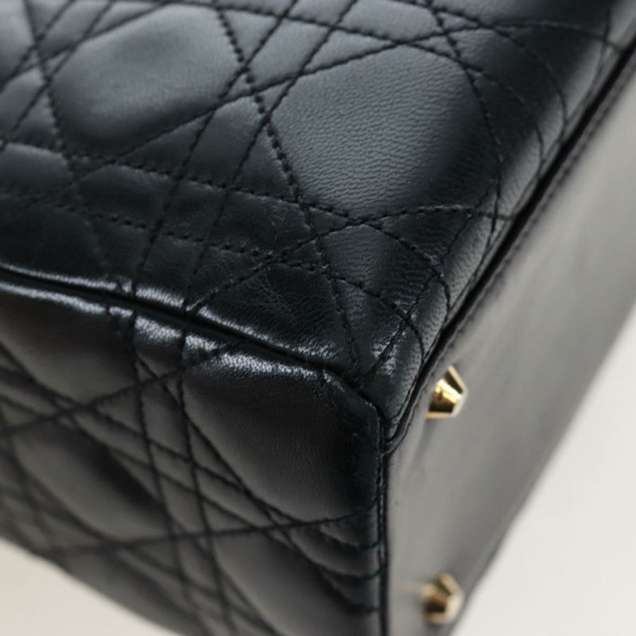 【日本直送】Christian Dior Canage Lady Dior 手提包,羊皮材質,黑色,兩用款,正品 ep15345SAM-13