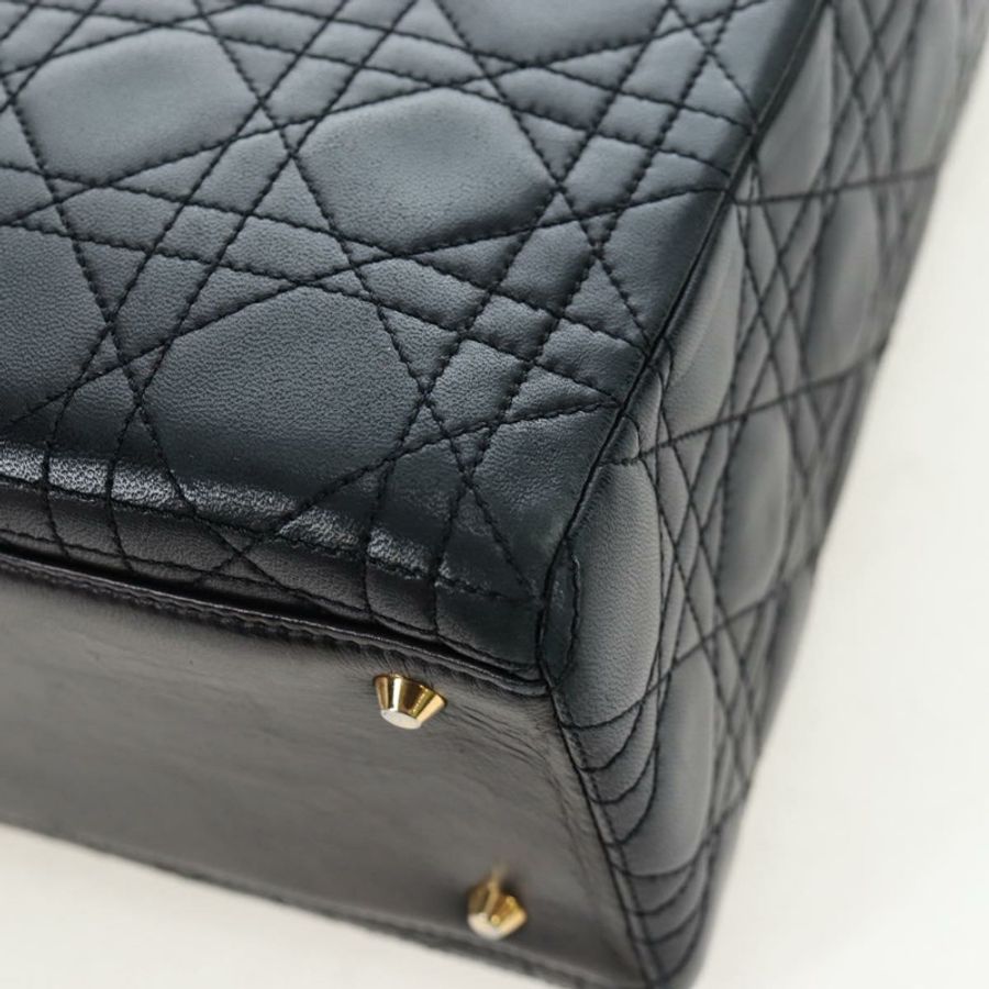 【日本直送】Christian Dior Canage Lady Dior 手提包,羊皮材質,黑色,兩用款,正品 ep15345SAM-14