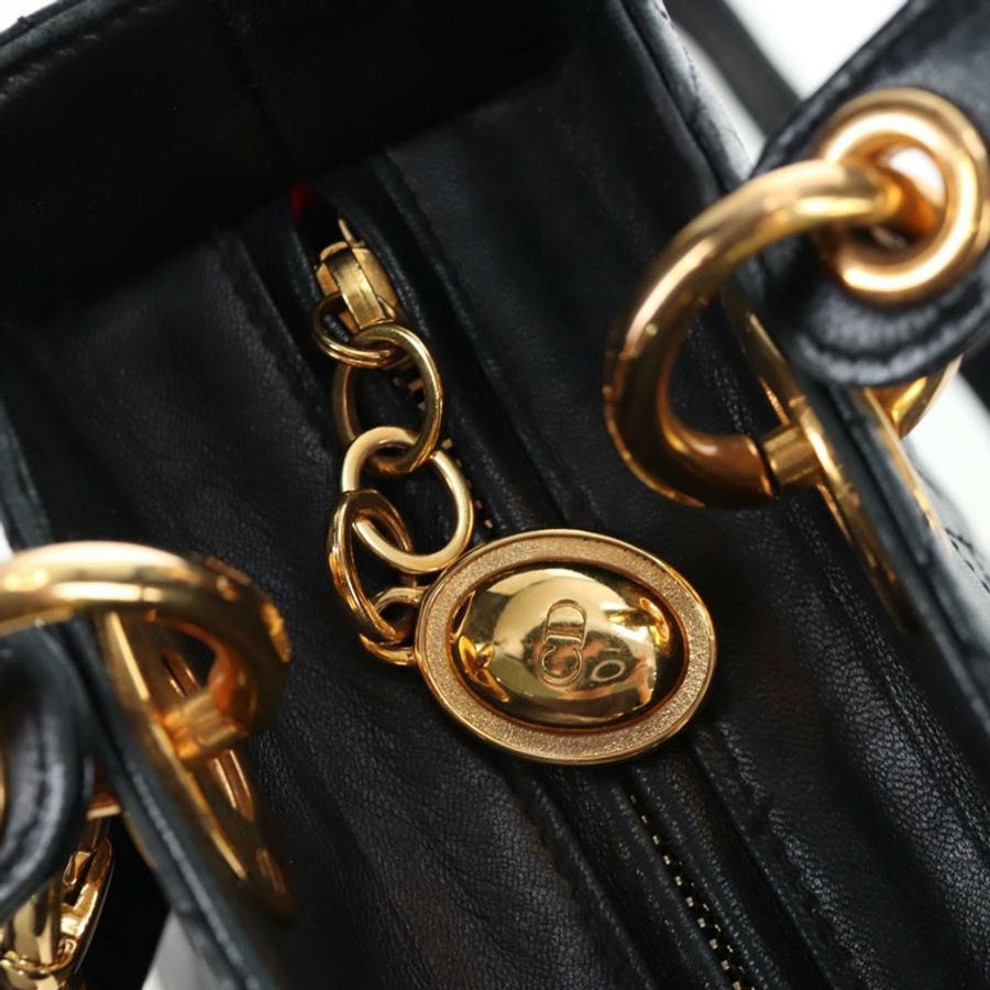 【日本直送】Christian Dior Canage Lady Dior 手提包,羊皮材質,黑色,兩用款,正品 ep15345SAM-16