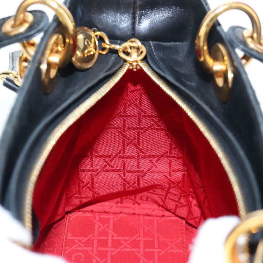 【日本直送】Christian Dior Canage Lady Dior 手提包,羊皮材質,黑色,兩用款,正品 ep15345SAM-20