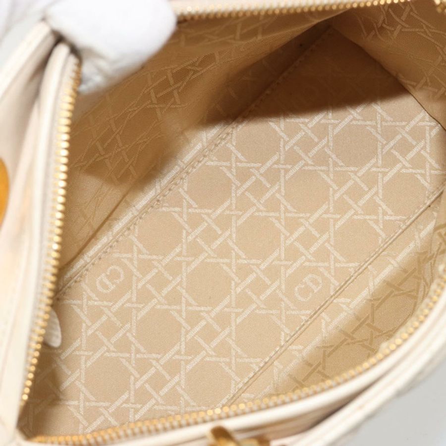 【日本直送】Christian Dior Lady Dior Canage 手袋,羊皮材質,兩用,白色金色,正品 ep15557A-19