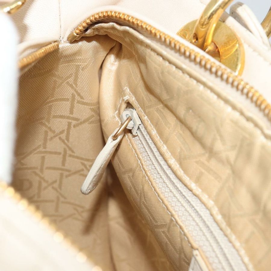 【日本直送】Christian Dior Lady Dior Canage 手袋,羊皮材質,兩用,白色金色,正品 ep15557A-22