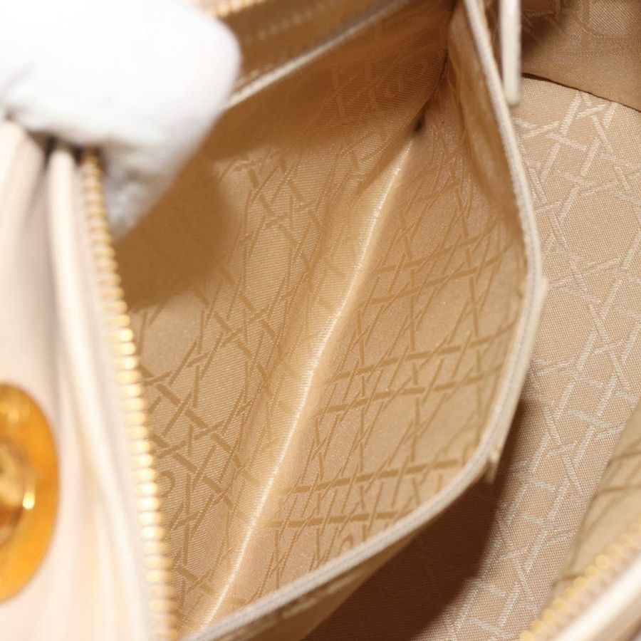 【日本直送】Christian Dior Lady Dior Canage 手袋,羊皮材質,兩用,白色金色,正品 ep15557A-23