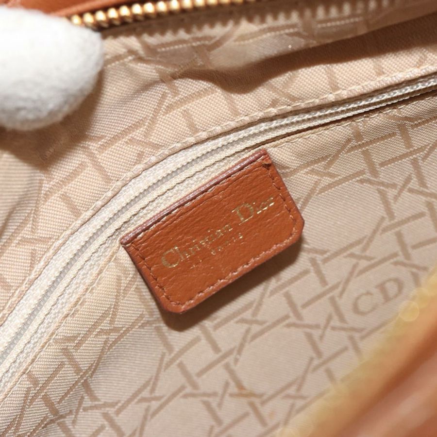 【日本直送】Christian Dior Lady Dior Canage 手提包,羊皮材質,棕色/金色雙肩包,正品 ep15615V-17
