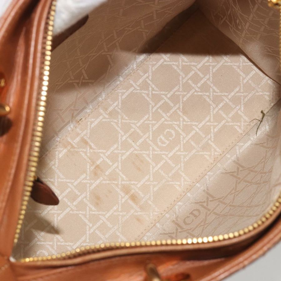 【日本直送】Christian Dior Lady Dior Canage 手提包,羊皮材質,棕色/金色雙肩包,正品 ep15615V-18