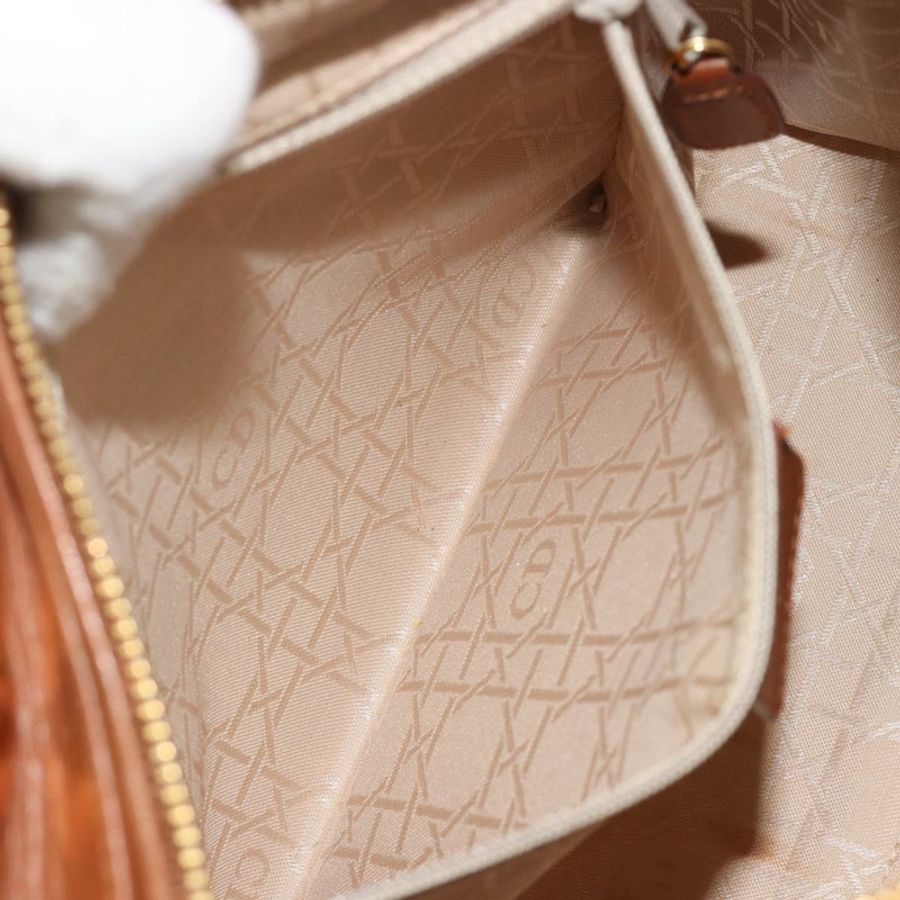 【日本直送】Christian Dior Lady Dior Canage 手提包,羊皮材質,棕色/金色雙肩包,正品 ep15615V-22