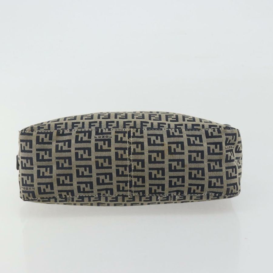 【日本直送】FENDI Zucchino 帆布 Mamma Baguette 單肩包 海軍藍 銀色 正品 ep15548A-8