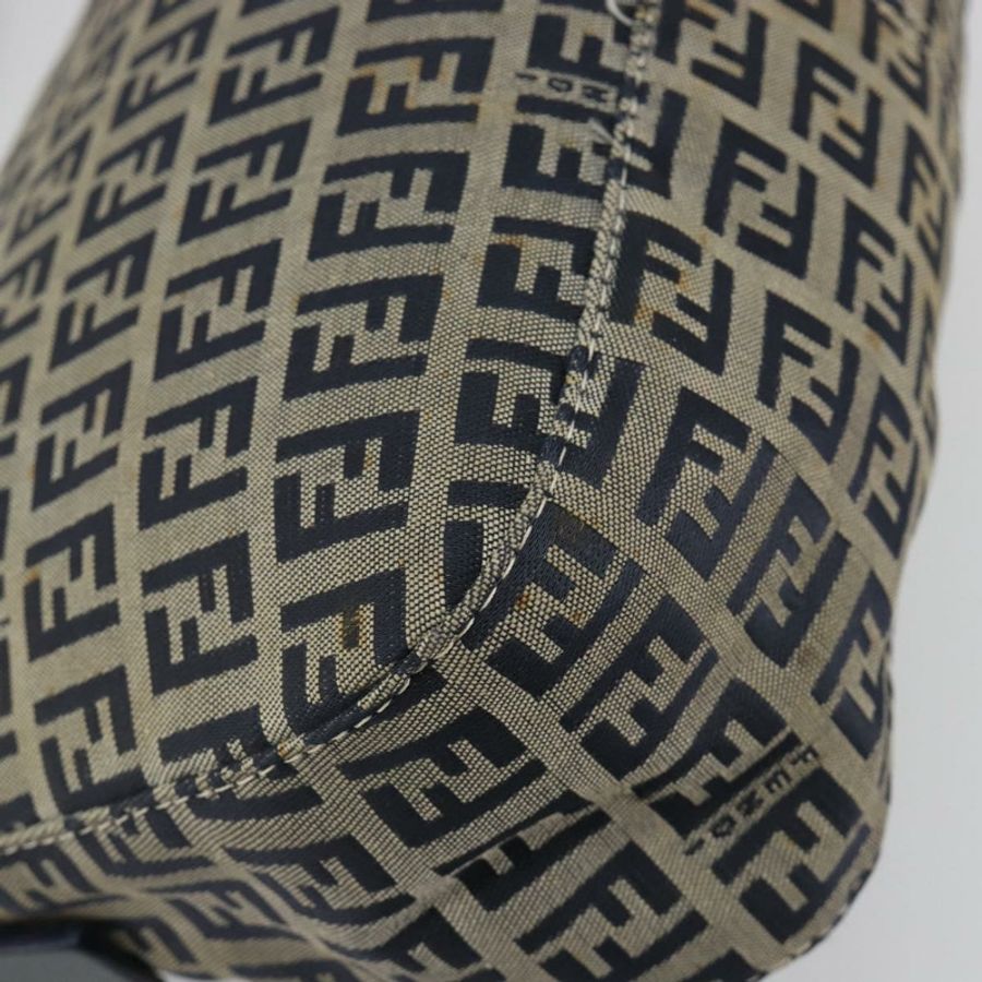 【日本直送】FENDI Zucchino 帆布 Mamma Baguette 單肩包 海軍藍 銀色 正品 ep15548A-12