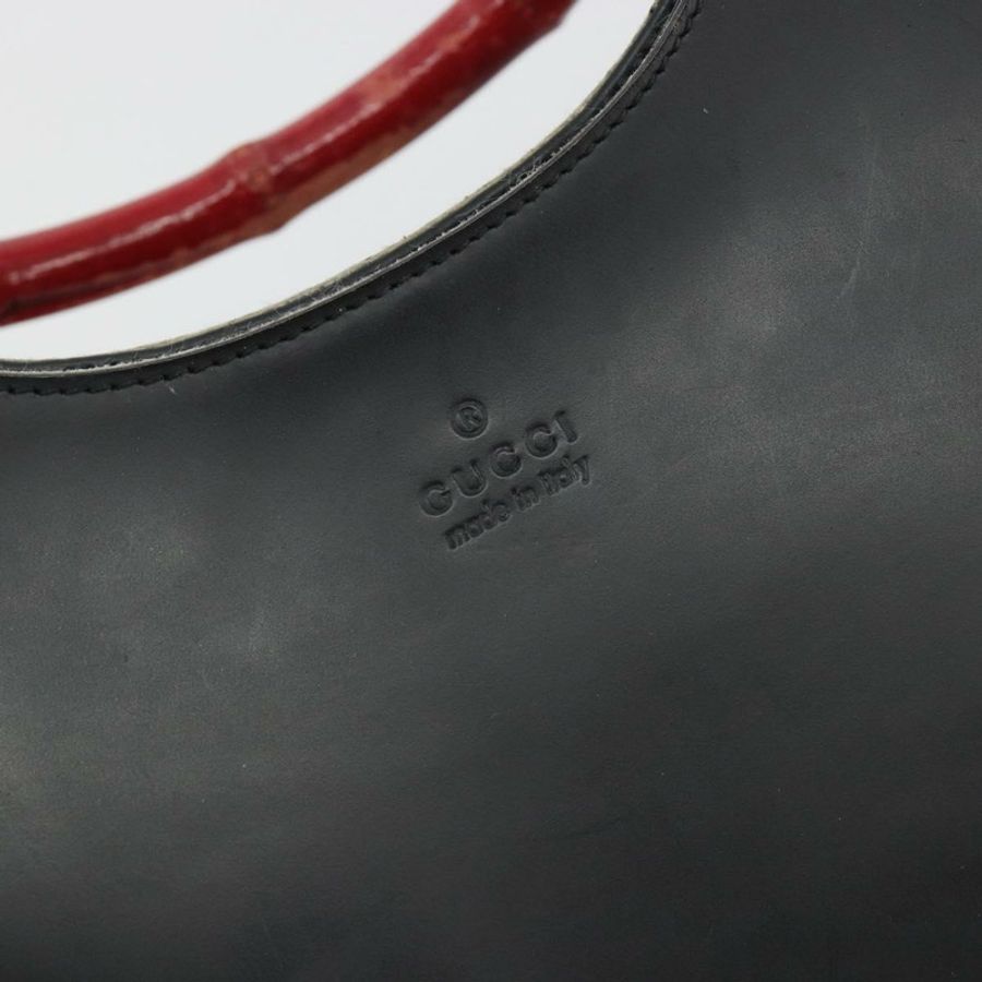 【日本直送】GUCCI 竹節手提包 皮革 黑色 001 3761 正品 ep15613A-14