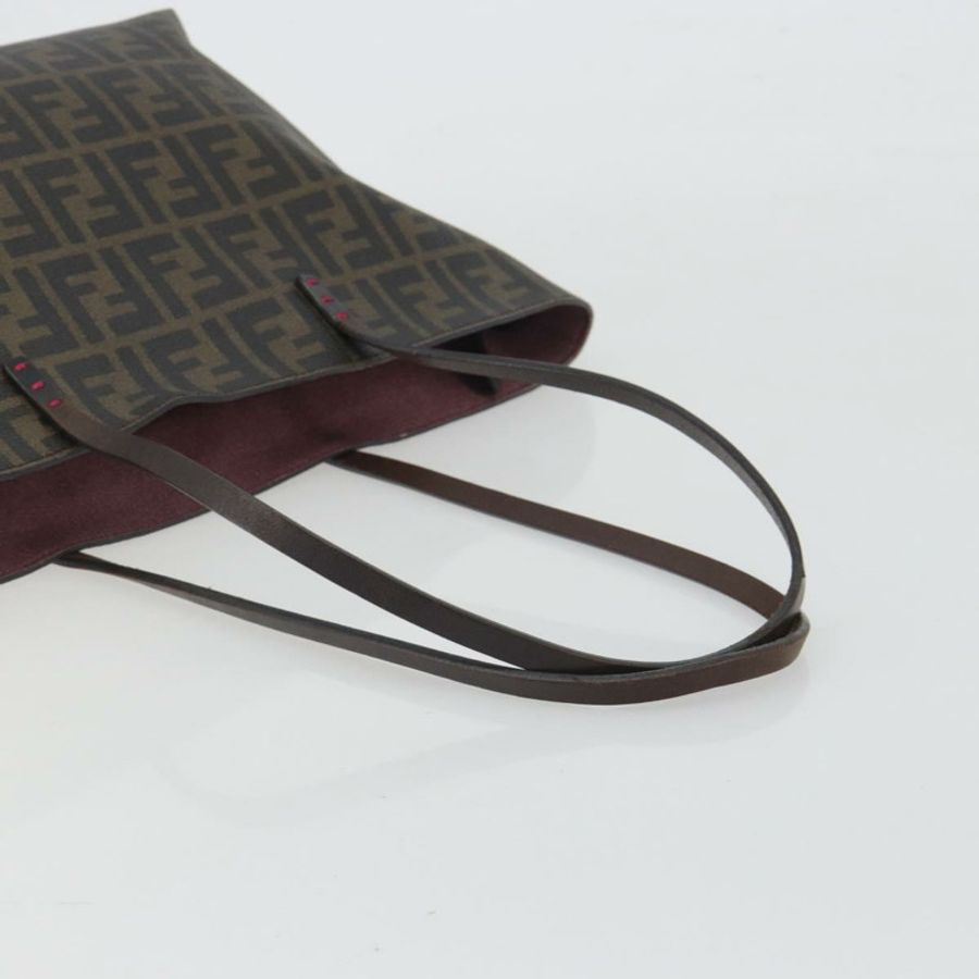 【日本直送】FENDI Zucca帆布手提包 PVC棕黑色 正品 hk3983A-6