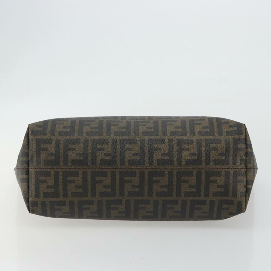 【日本直送】FENDI Zucca帆布手提包 PVC棕黑色 正品 hk3983A-8