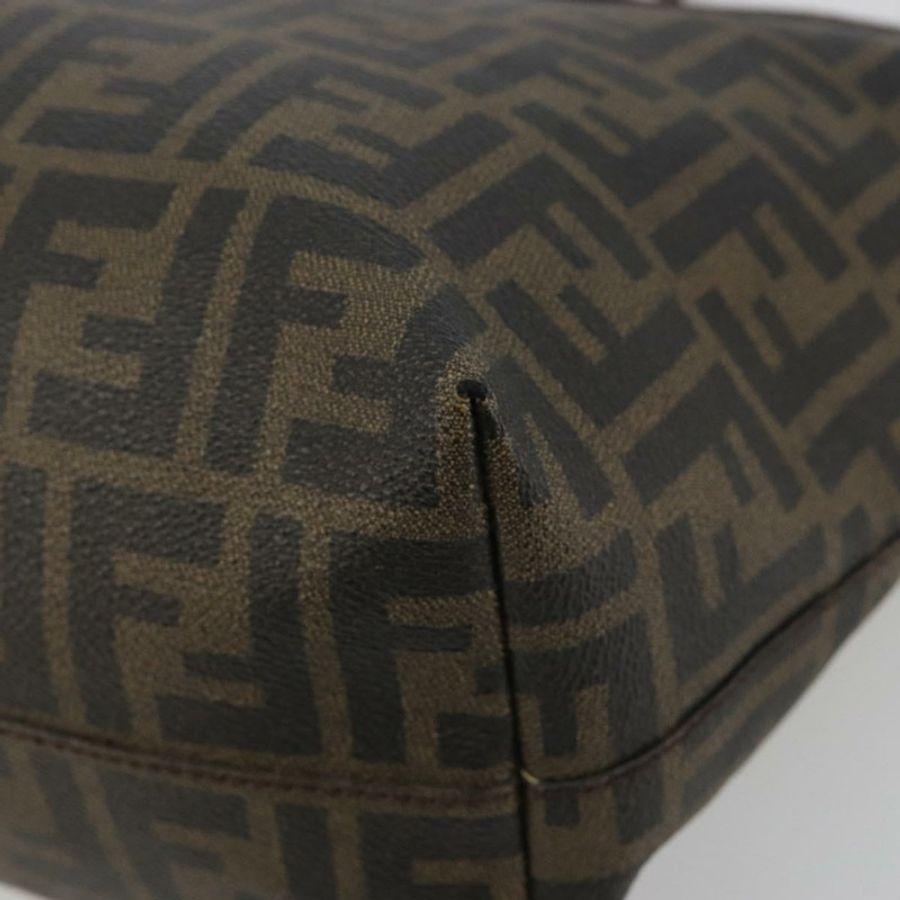 【日本直送】FENDI Zucca帆布手提包 PVC棕黑色 正品 hk3983A-9