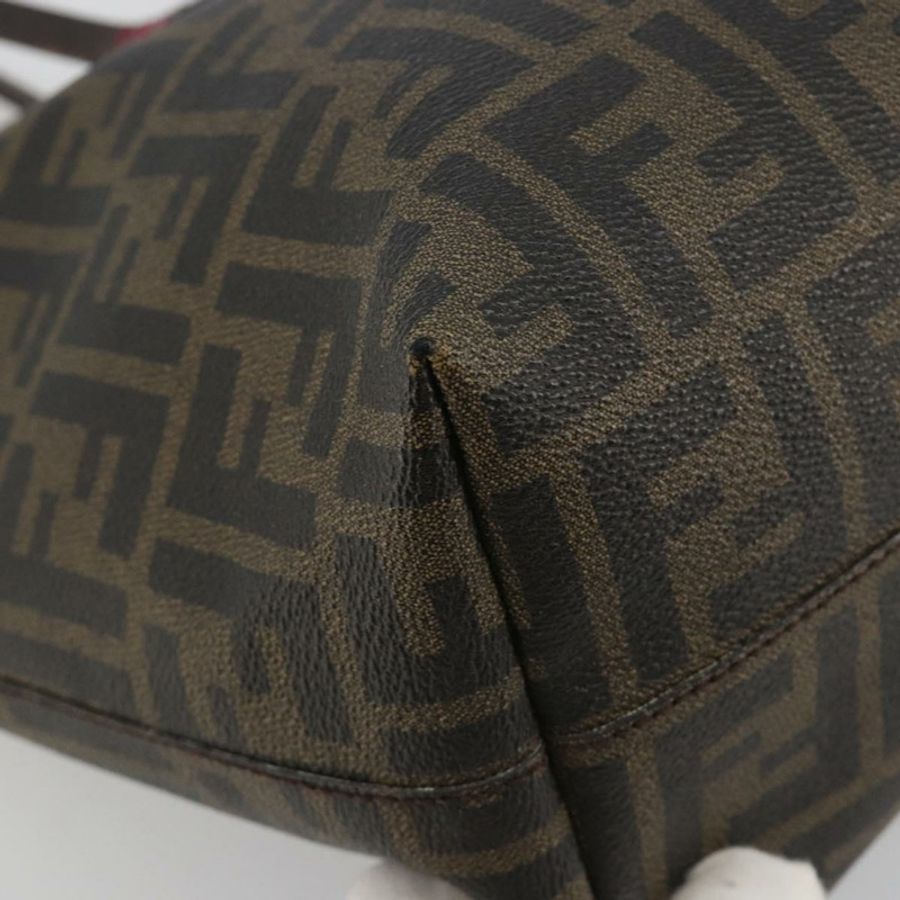 【日本直送】FENDI Zucca帆布手提包 PVC棕黑色 正品 hk3983A-10