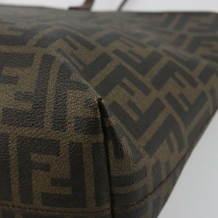 【日本直送】FENDI Zucca帆布手提包 PVC棕黑色 正品 hk3983A-11