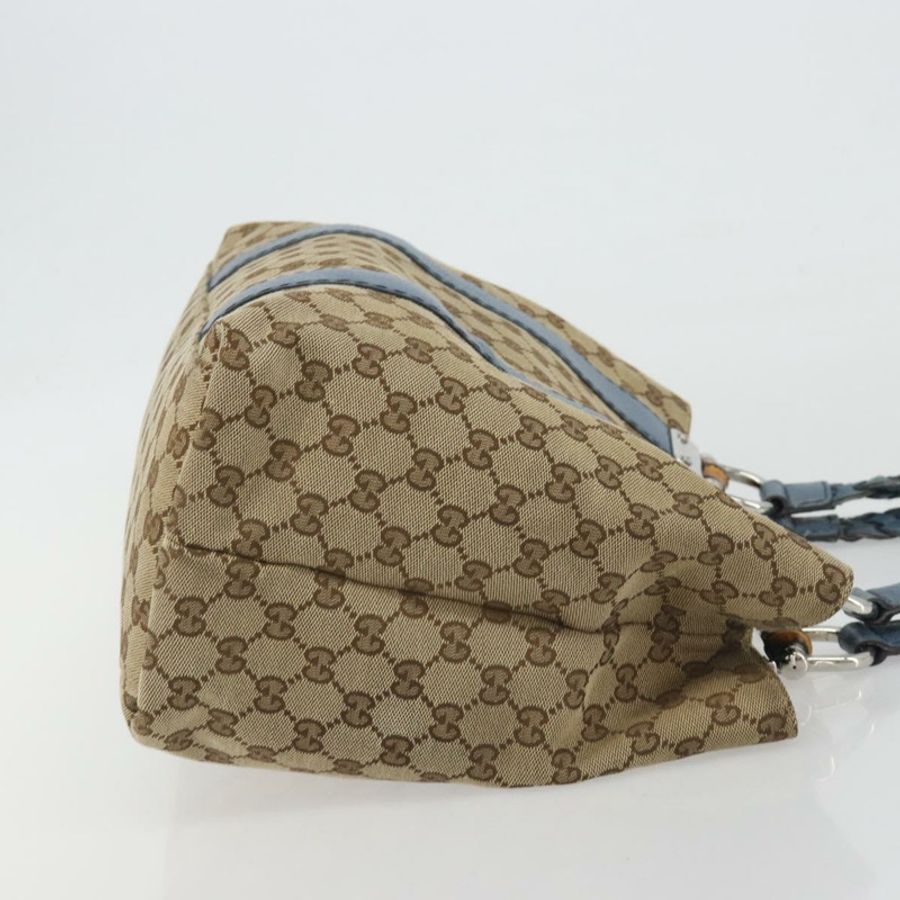 【日本直送】GUCCI GG 帆布竹編托特包 藍米色 232947 正品 ki6706A-3