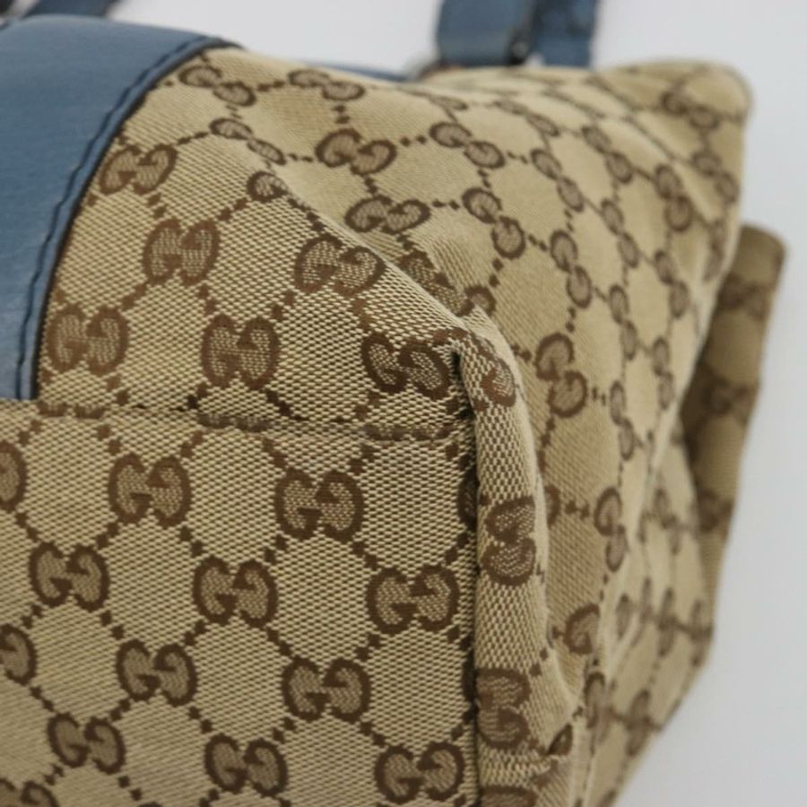 【日本直送】GUCCI GG 帆布竹編托特包 藍米色 232947 正品 ki6706A-9