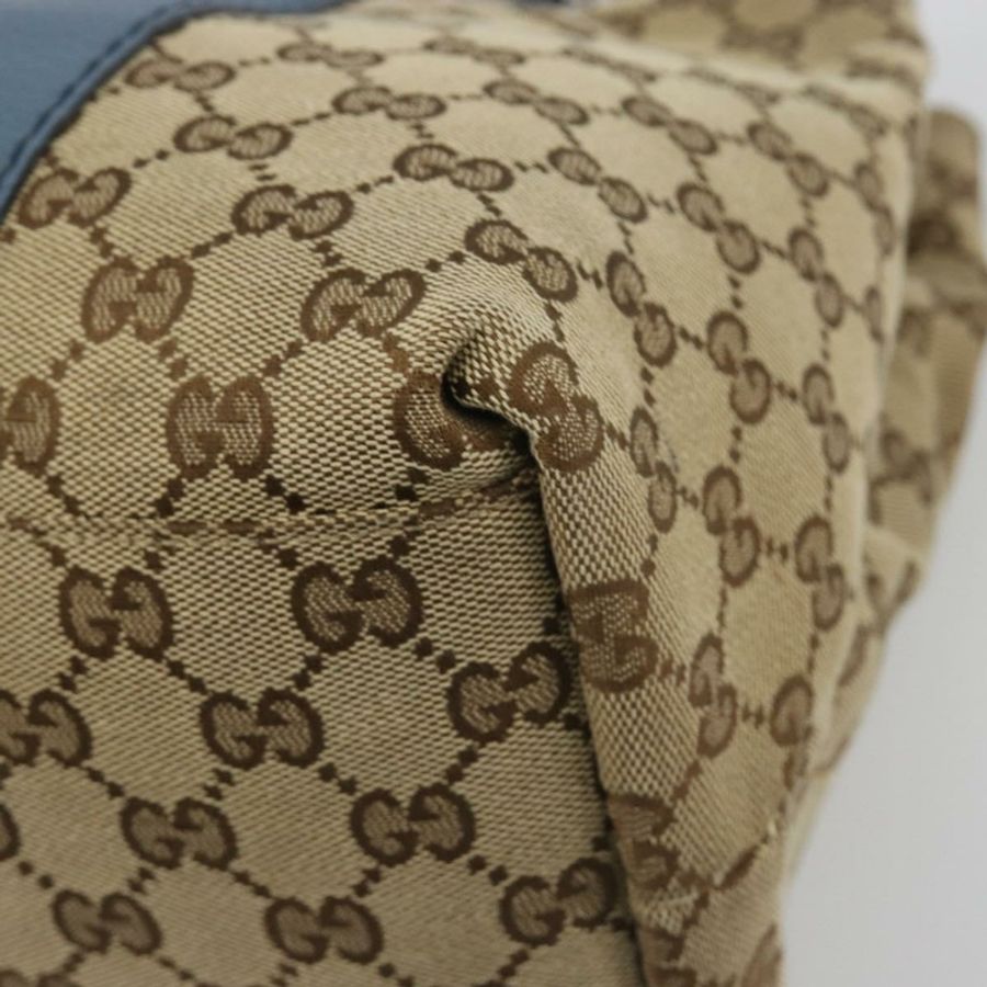 【日本直送】GUCCI GG 帆布竹編托特包 藍米色 232947 正品 ki6706A-11