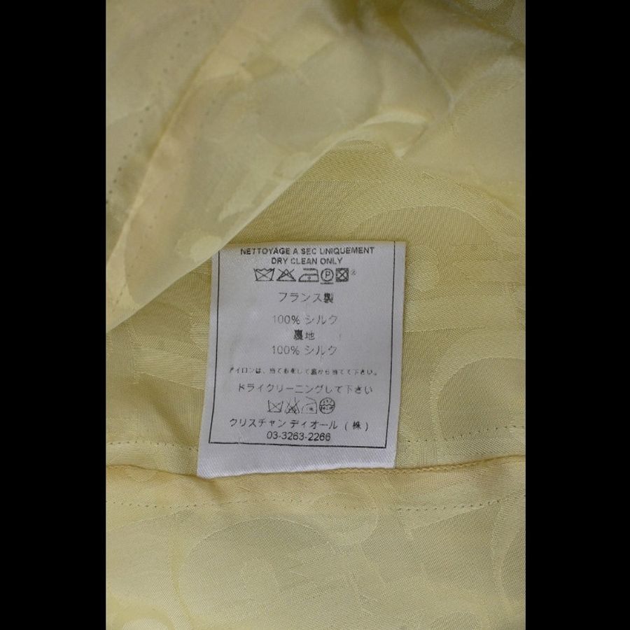 Dior 黄色真丝收腰两口袋圆领上衣外套-8