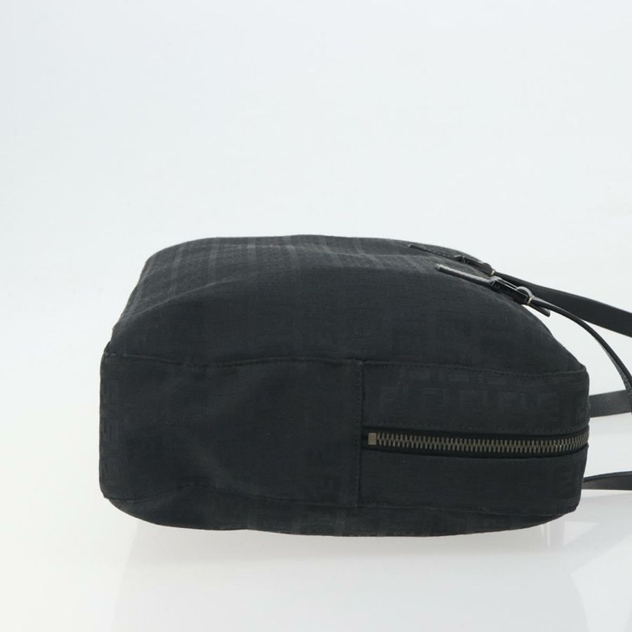 【日本直送】FENDI Zucchino帆布手提包 黑色 銀色 8BH031 正品 ki6737-3