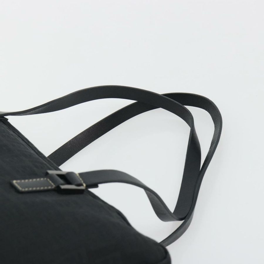 【日本直送】FENDI Zucchino帆布手提包 黑色 銀色 8BH031 正品 ki6737-7