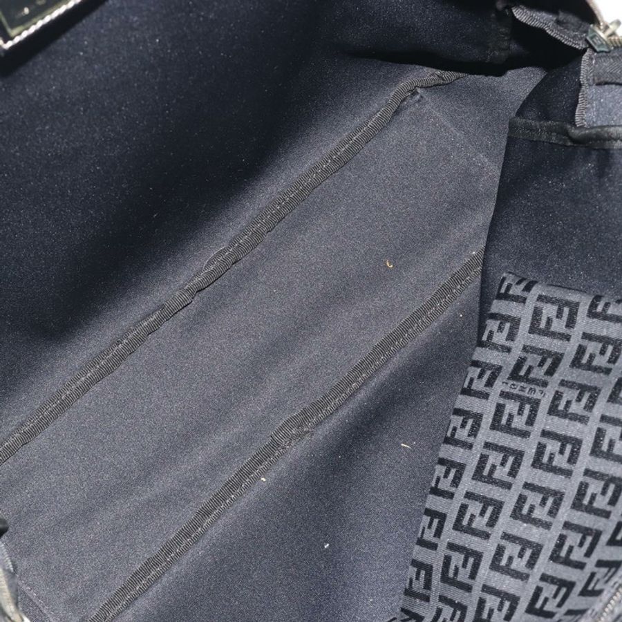 【日本直送】FENDI Zucchino帆布手提包 黑色 銀色 8BH031 正品 ki6737-16