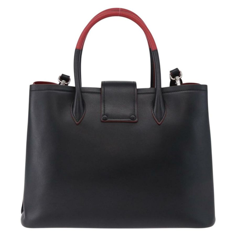 【日本直送】PRADA 手提包 皮革 兩用 黑色 銀色 正品 ki6745M-2
