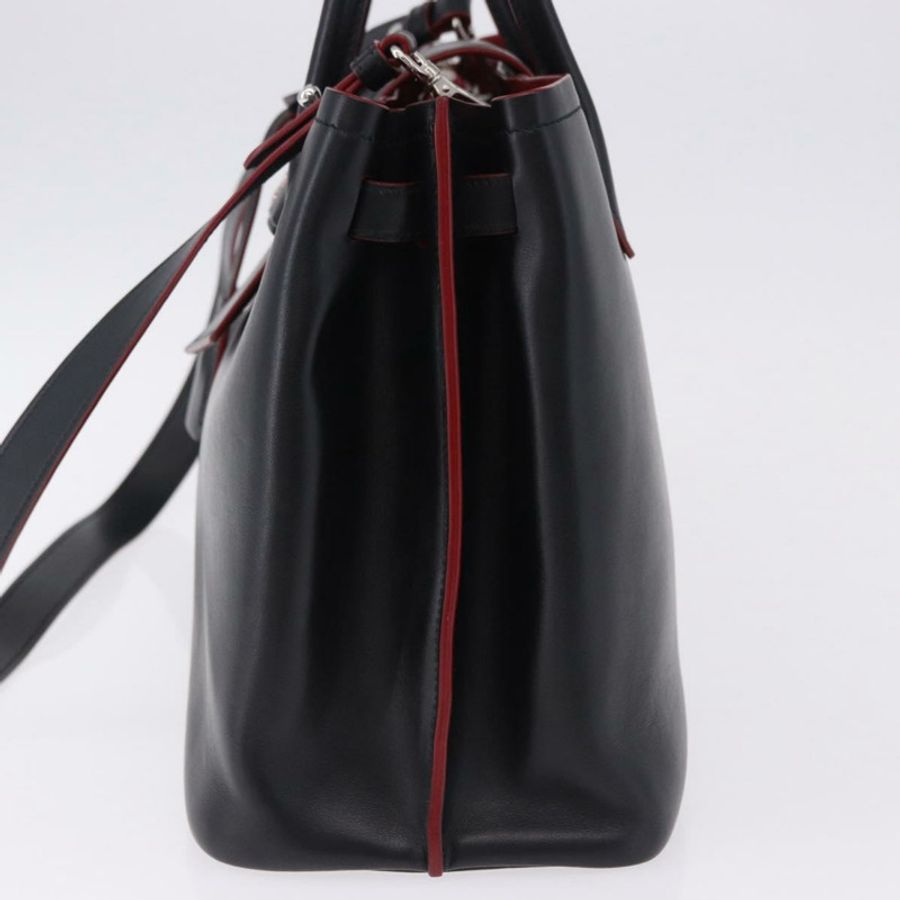 【日本直送】PRADA 手提包 皮革 兩用 黑色 銀色 正品 ki6745M-3