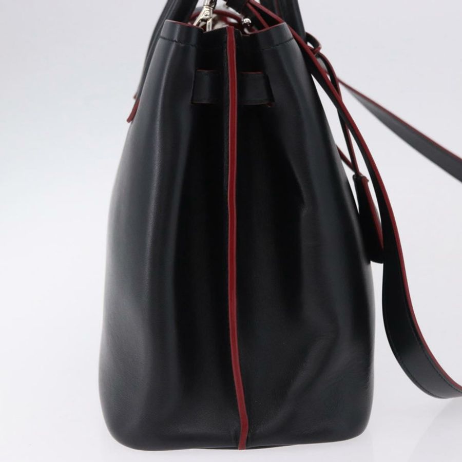 【日本直送】PRADA 手提包 皮革 兩用 黑色 銀色 正品 ki6745M-4